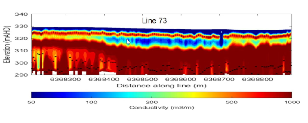 Loupe Real-Time Display of Conductivity Depth Section